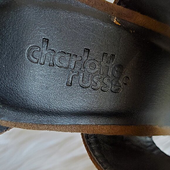 Charlotte Russe Janelle Women's Browne Caged Suede Sandal SZ 8 - Picture 9 of 14